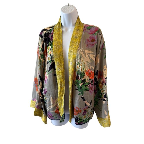 JOHNNY WAS Kimono Rare Reversible Size Small Rayon Viscose Pockets - Picture 10 of 15